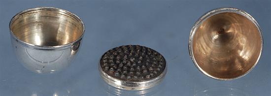 A George III silver nutmeg grater, by Samuel Meriton II, Length 50mm.